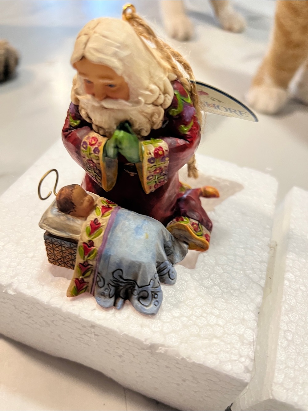 Jim Shore Santa and baby Jesus Christmas ornament